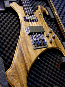 Myrtlewood Solid Body Electric Bass Guitar by AMV Luthier