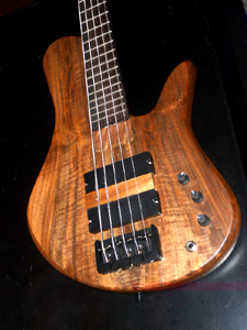 Claro Walnut Solid Body Electric Bass Guitar by Torrey Kemp