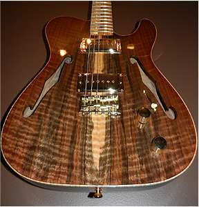Claro Walnut twin f hole thinline by  Johnny Nielsen  thepond@me.com  Canada