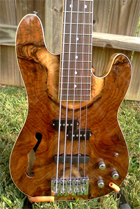 Claro Walnut 5 string Bass by Lance Summey, USA llsummey@earthlink.net