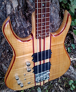 Maple 4 string Bass Guitar by Mark Warner, USA www.heretic-cg.us