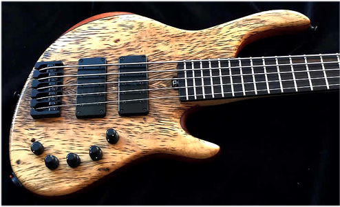 5 string Tiger Myrtlewood Bass by AC Guitars www.acguitars.co.uk UK